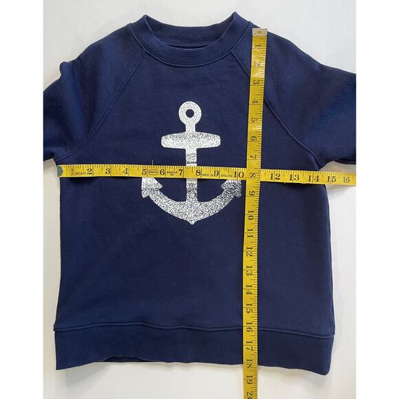 Janie And Jack Nautical Navy Anchor Sweatshirt Size 6 - Picture 3 of 6